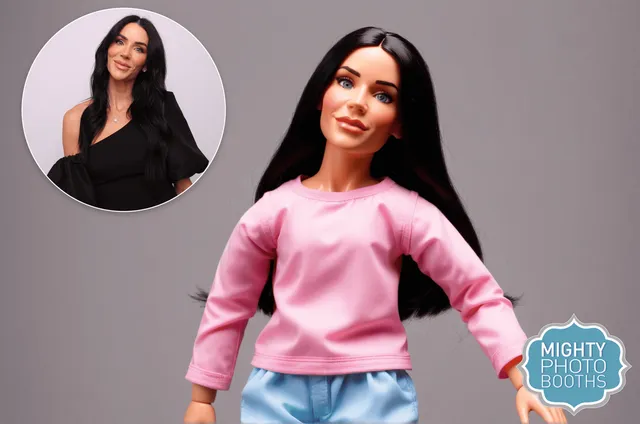 a barbie image of a woman generated by an ai photo booth in frisco texas