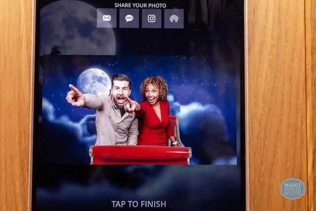 display screen of an ai photo booth in a corporate event in houston texas